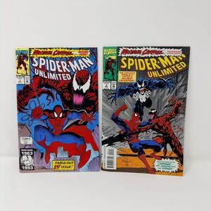 NWT VTG Marvel 1993 Spider‎ Man Unlimited 1 & 2 Maximum Carnage Comics Book